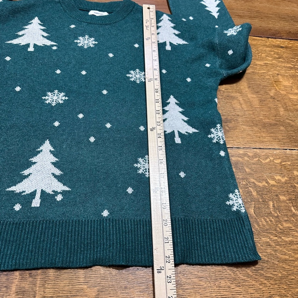 Maurices Green Sweater with White Snowflake and Tree Pattern - Picture 5 of 6